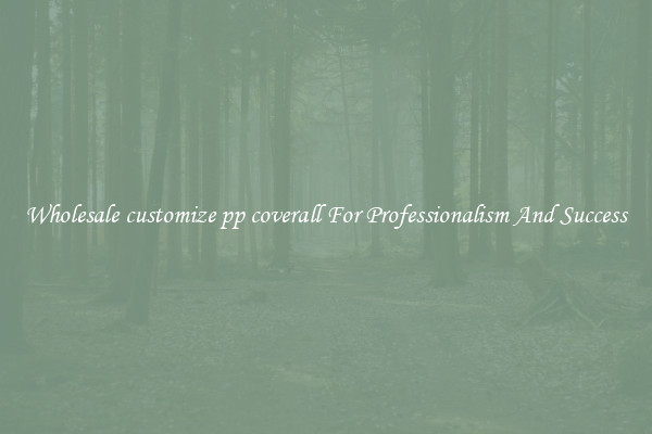 Wholesale customize pp coverall For Professionalism And Success