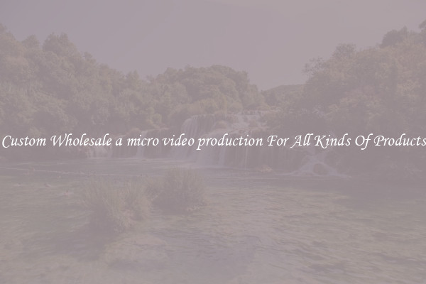 Custom Wholesale a micro video production For All Kinds Of Products