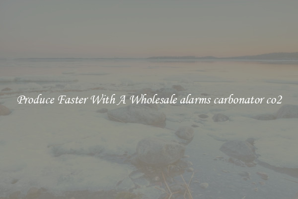 Produce Faster With A Wholesale alarms carbonator co2