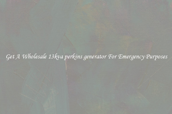 Get A Wholesale 13kva perkins generator For Emergency Purposes