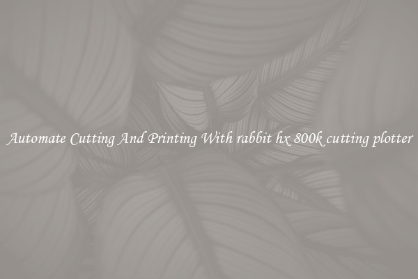 Automate Cutting And Printing With rabbit hx 800k cutting plotter