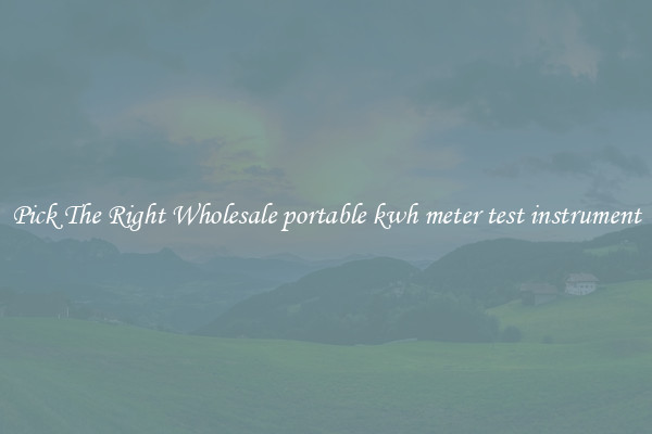 Pick The Right Wholesale portable kwh meter test instrument