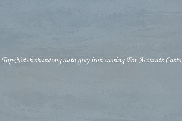 Top-Notch shandong auto grey iron casting For Accurate Casts