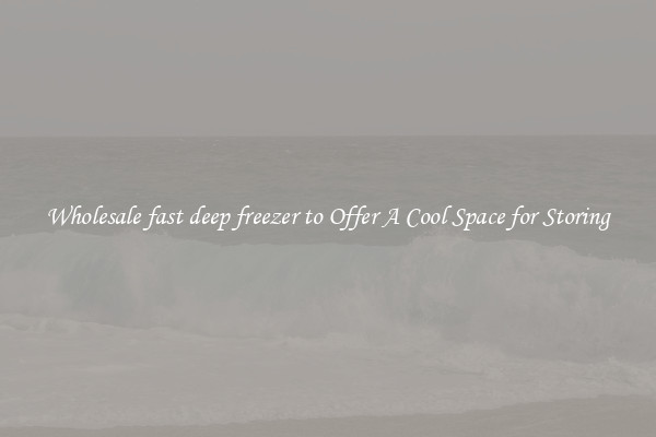 Wholesale fast deep freezer to Offer A Cool Space for Storing